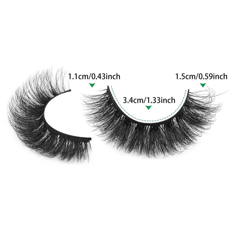 14 Pairs Natural Look False Eyelashes Thick Fluffy Faux Mink Lashes Pack   Cat Eye Lashes that Look Like Extensions Black