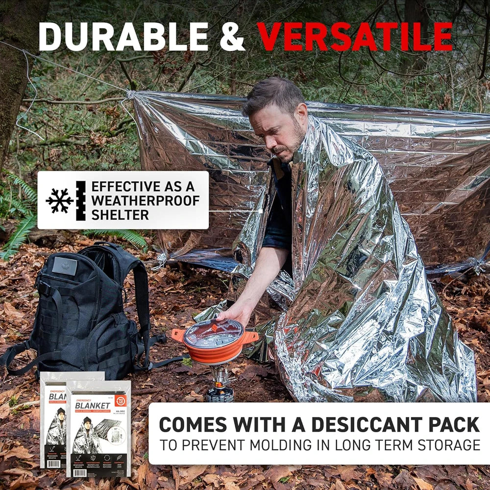 Emergency Mylar Thermal Blanket Foil Space Blanket Designed for NASA Body Warmer Outdoor First Aid Camping Hiking Travel