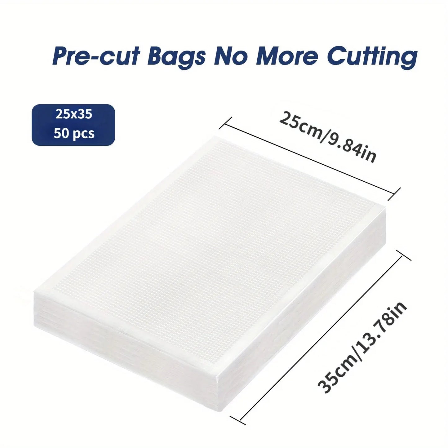 50pcs/Lot BPA-Free Food Vacuum Plastic Sealing Bags Food Preservation Sealed Bag Household Reusable Vacuum Sealer Bag