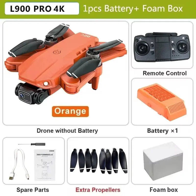 L900 Pro MAX GPS Drone 4K Professional HD Dual Camera 5G Wifi 360° Obstacle Avoidance Brushless Foldable Quadcopter RC Drone Toy