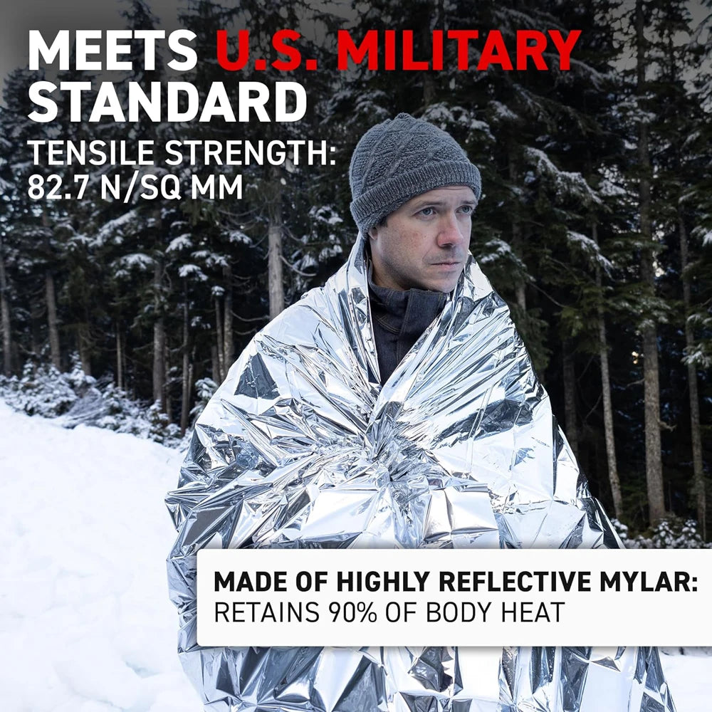 Emergency Mylar Thermal Blanket Foil Space Blanket Designed for NASA Body Warmer Outdoor First Aid Camping Hiking Travel