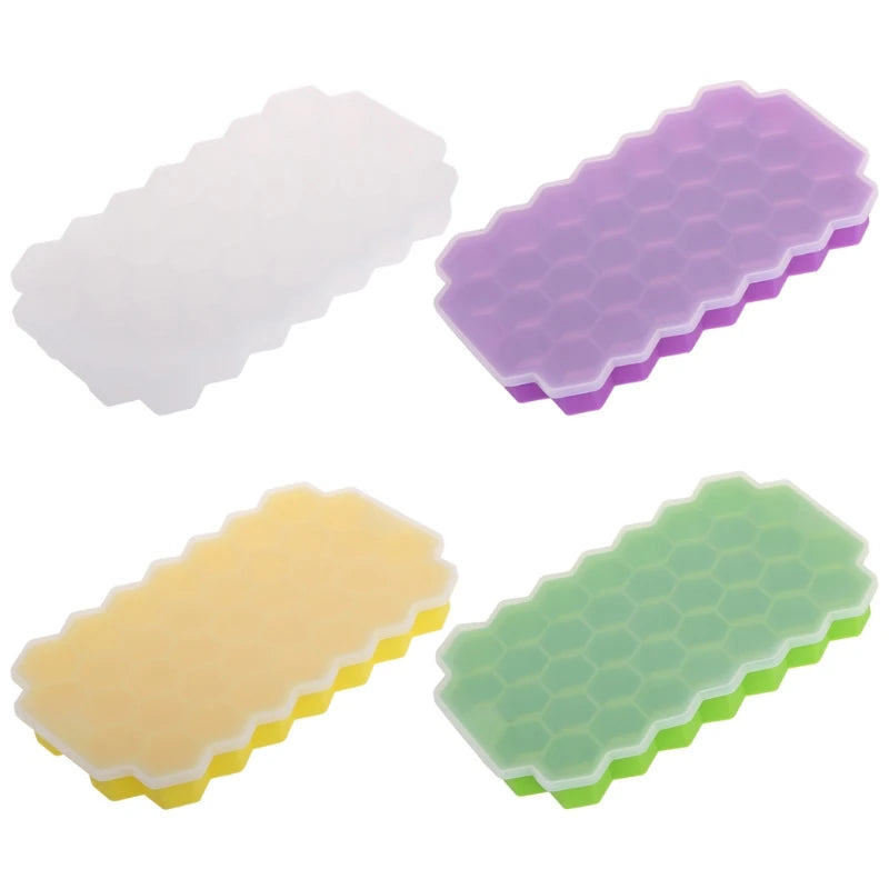 2024 New 37 Grids Honeycomb Mini Ice Maker Cube Eco-Friendly Cavity Silicone Tray Mold