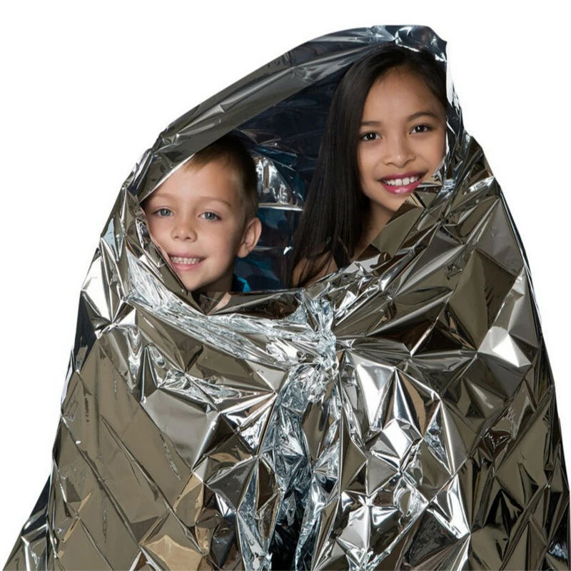 Emergent Blanket Mylar Thermal Outdoor Survive First Aid Kit Rescue Space Foil Camp Hike Mountaineer Bug Out Bag Heat Retain