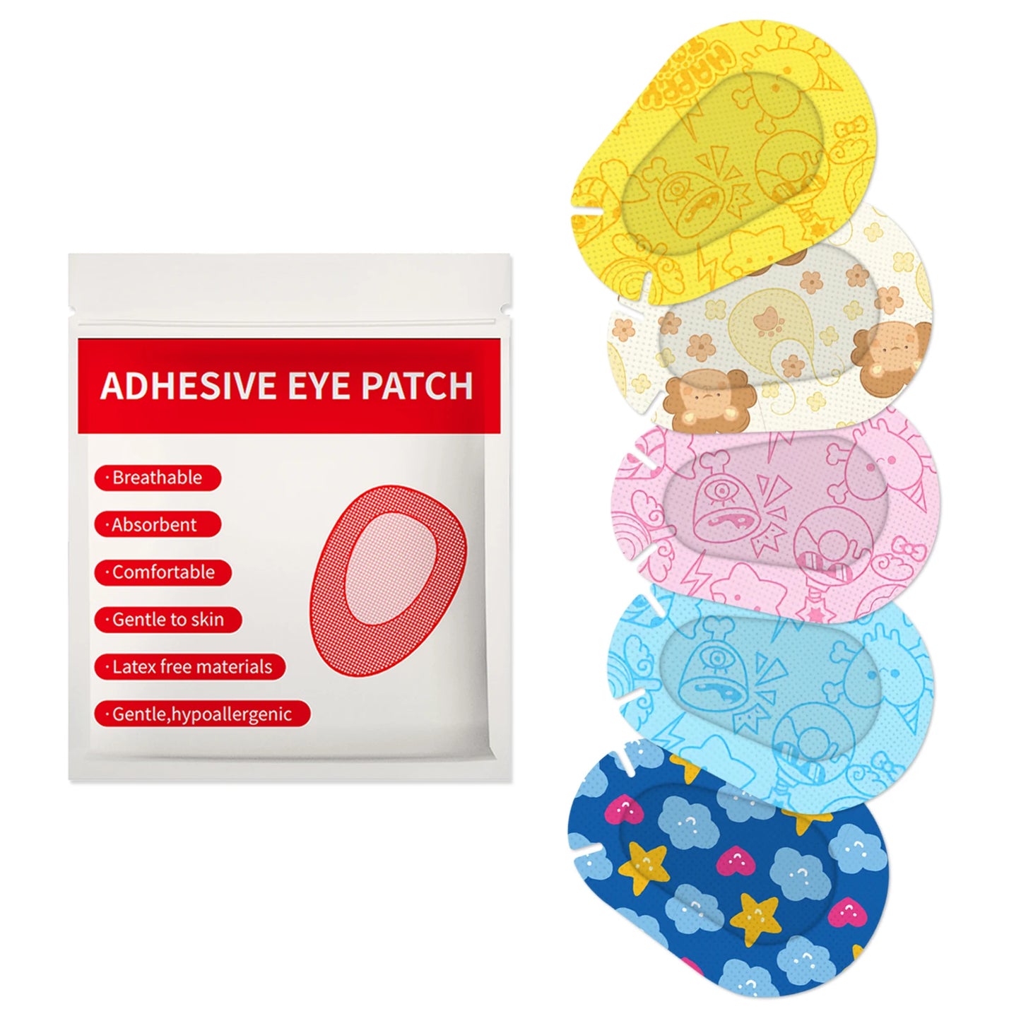 30Pcs Kids Eye Patches Cartoon Adhesive Breathable Amblyopia Bandage Amblyopia Protect Eyesight for Girl Boy Sterile Eye Pad HOT