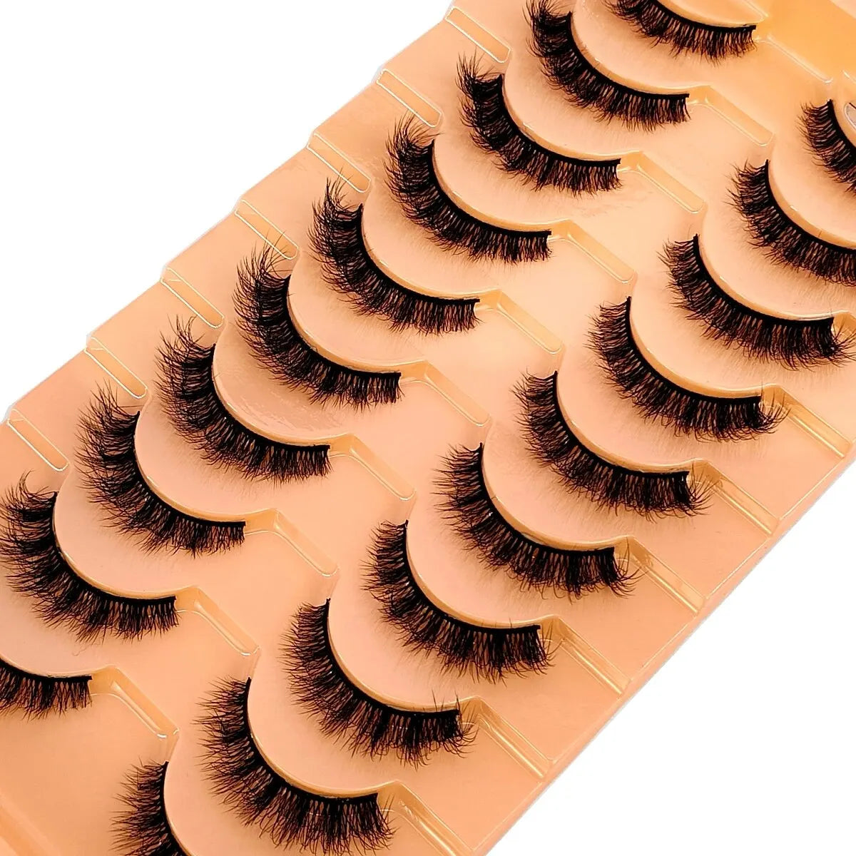 HBZGTLAD 10 Pairs Faux Mink Eyelashes Handmade False Eyelashes Natural Nude Makeup Simulation Cross Messy Eye 3D Curly Eyelashes