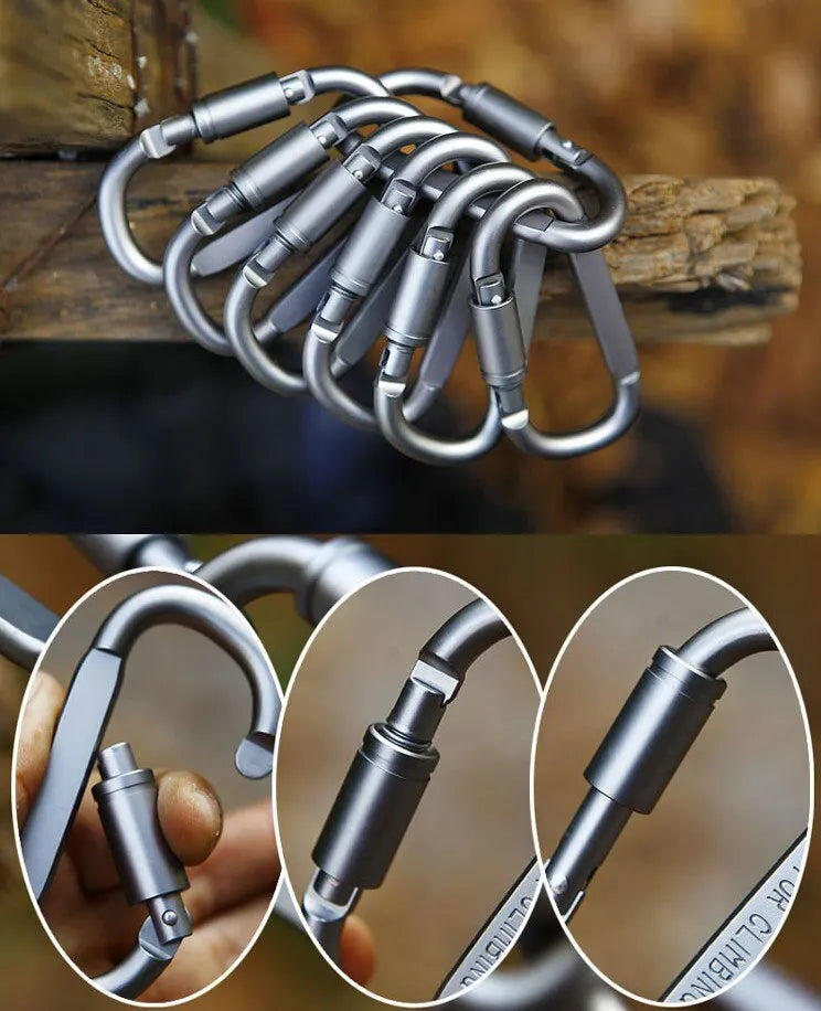 1pcs D Shape Hook Escape Supplies Carabiner Fast Hanging Nut Buckle Rock Outdoor Survival Gear Camp Mountaineering Ring Hook