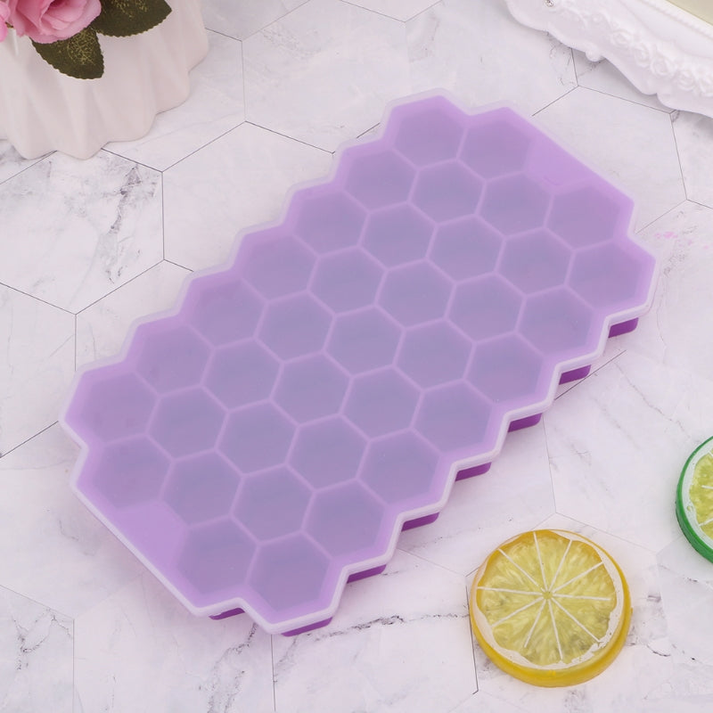 2024 New 37 Grids Honeycomb Mini Ice Maker Cube Eco-Friendly Cavity Silicone Tray Mold