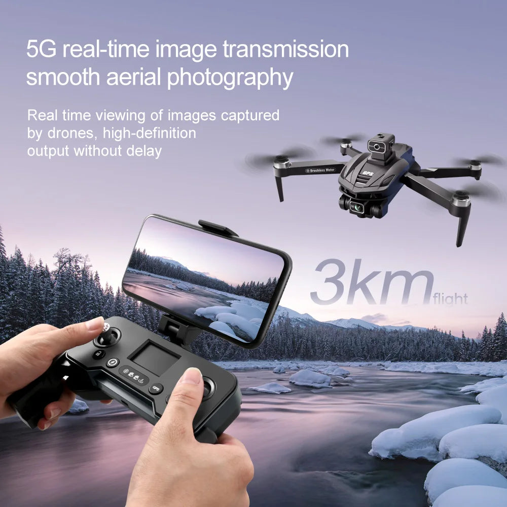 New V168 Drone Professinal Three Camera 8K Wide Angle Optical GPS Localization Four-way Obstacle Avoidance Quadcopter For XIAOMI