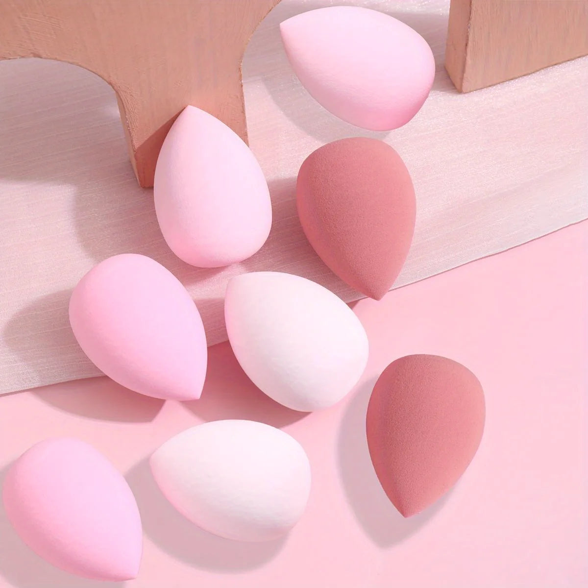 8 pcs Luxurious Beauty Egg Set for Flawless Skin - Includes 3 High-Quality Makeup Sponges for Smooth and Even Application