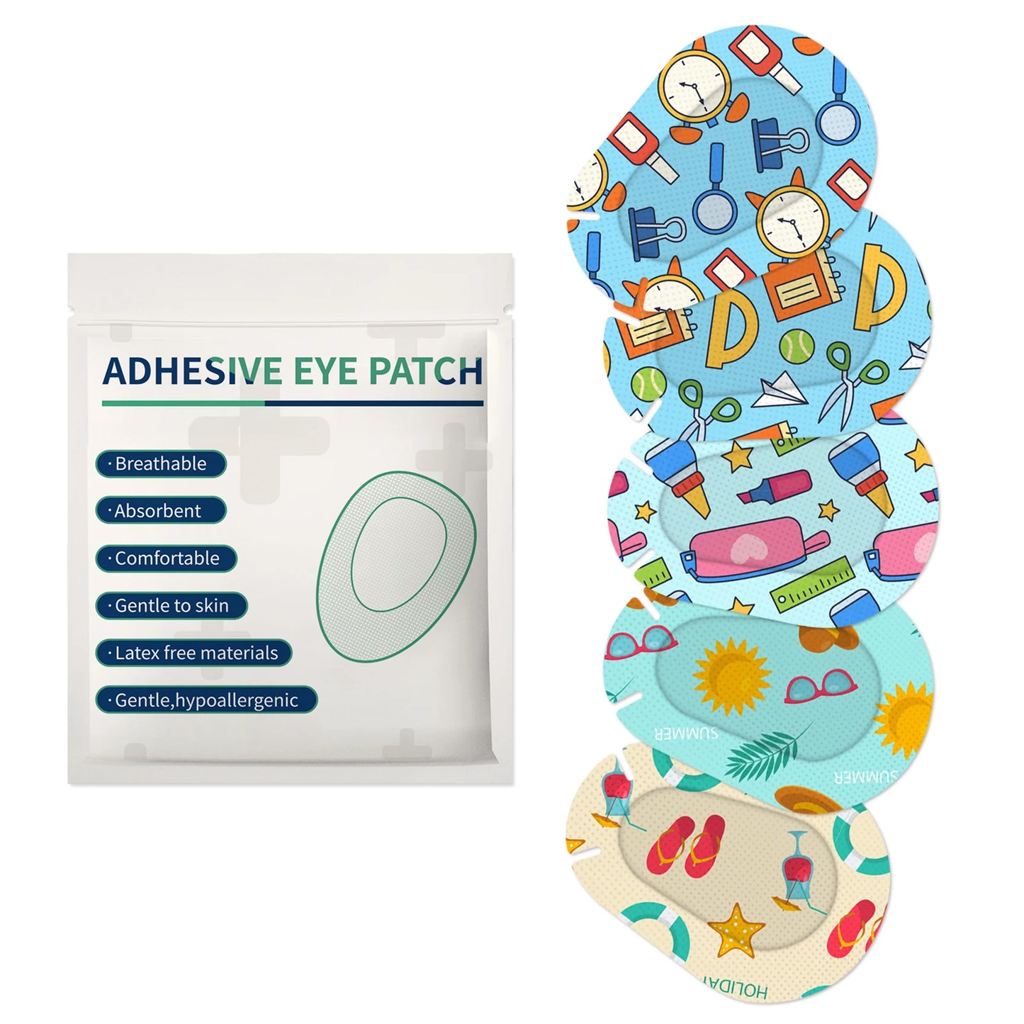 30Pcs Kids Eye Patches Cartoon Adhesive Breathable Amblyopia Bandage Amblyopia Protect Eyesight for Girl Boy Sterile Eye Pad HOT