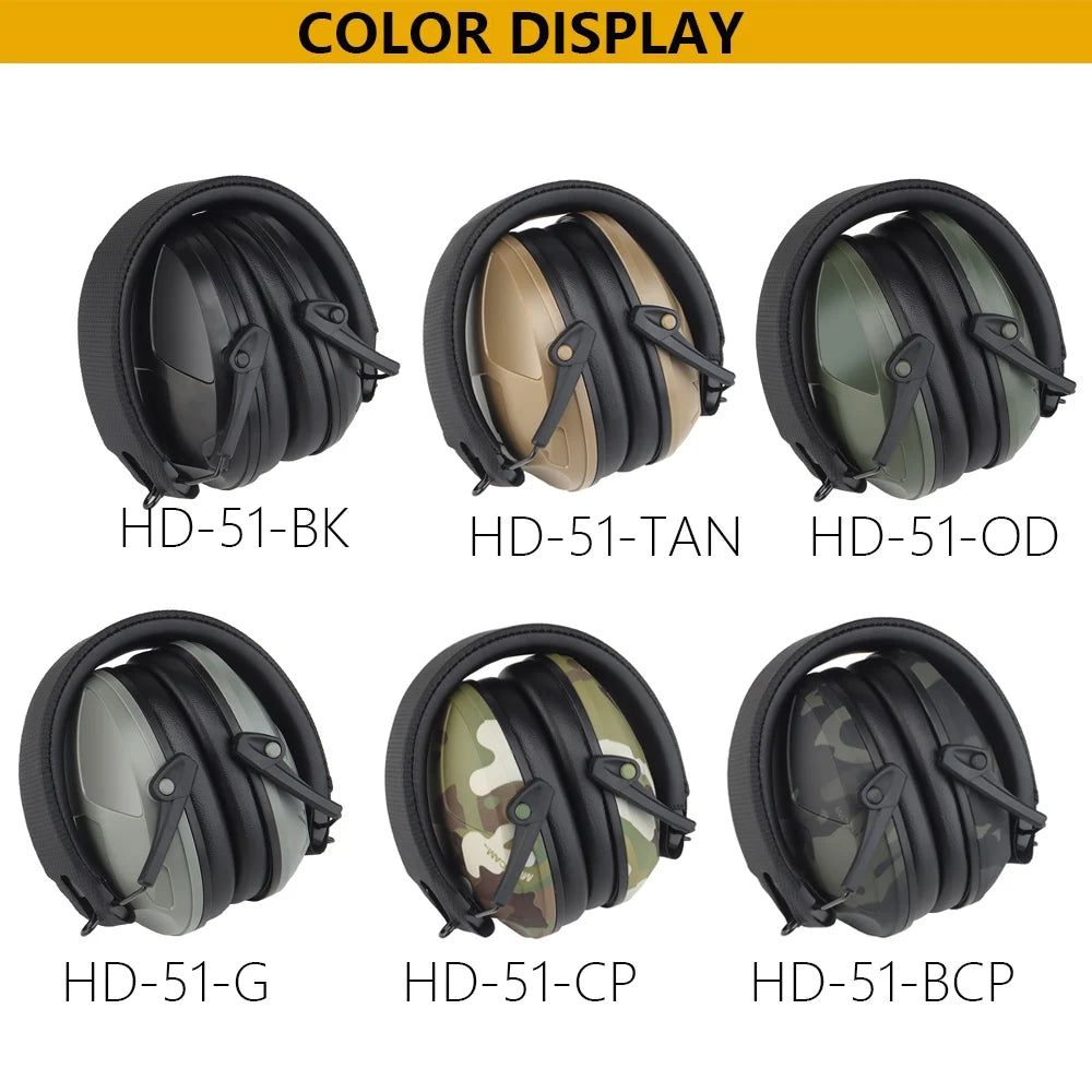 IPSC Shooting Noise Cancelling Headset Tactical Earmuff Anti-noise Headphone Hearing Protection Headset Foldable Ear Protector