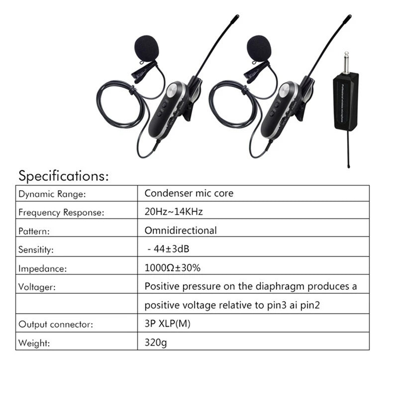 Wireless Lavalier Microphone System Dual Wireless Lapel Mic For Iphone DSLR Camera Youtube Podcast Vlog Interview