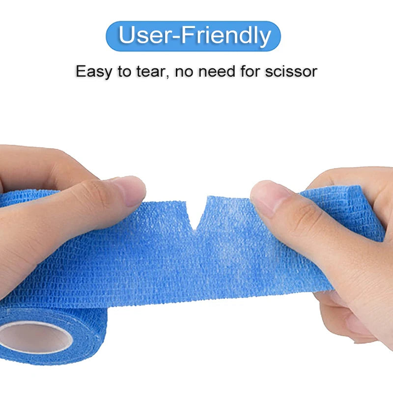 5Pcs Self Adhesive Elastic Bandage First Aid Kit Non-woven Fabric Tape Protective Gear Knee Elbow Support Injury Pad