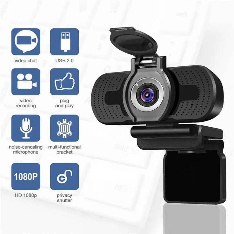 HD 1080P Webcam Mini PC WebCamera With Microphone USB Plug  For Live BroadcastVideoCallingConference Work Tripod Computer Camera