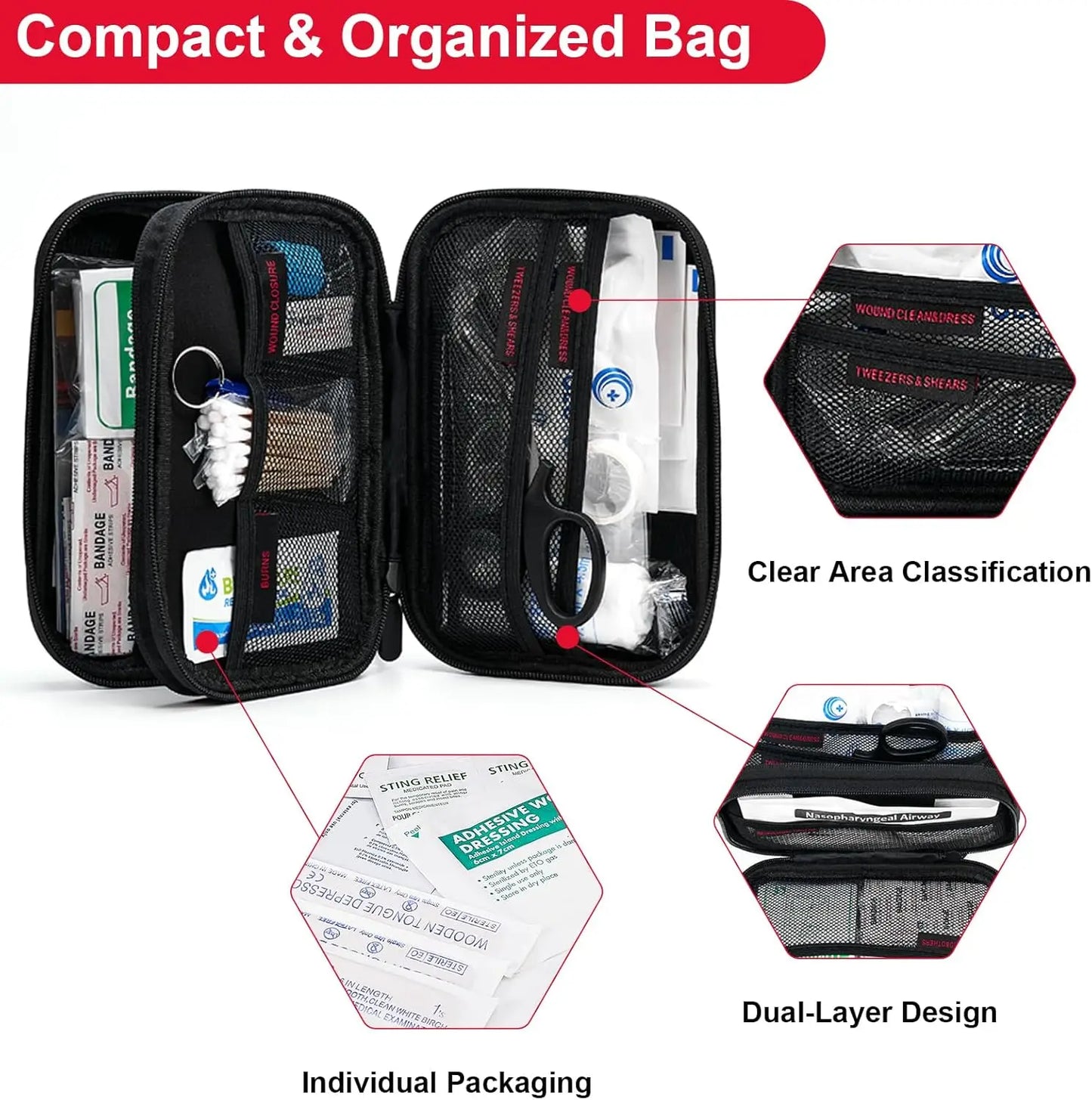 First Aid Kit, Multi-purpose Emergency Medical Portable Medical Bag, Outdoor Multi-functional First Aid Bag Home Emergency Bag