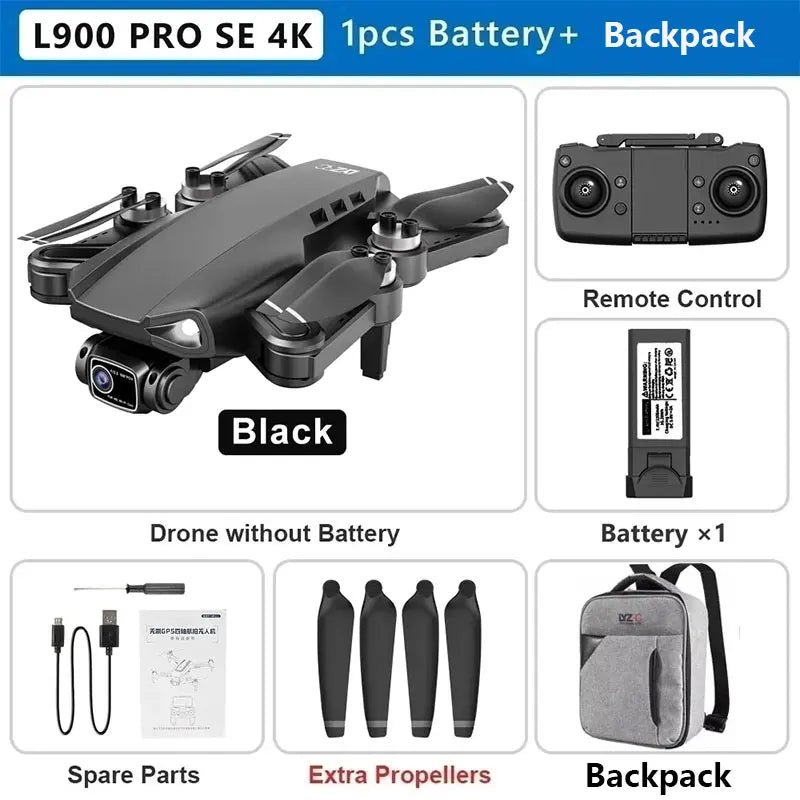 L900 Pro SE MAX GPS Drone 4K Professional Dual HD Camera 5G WIFI 360° Obstacle Avoidance Brushless Motor Rc FPV Quadcopter Dron