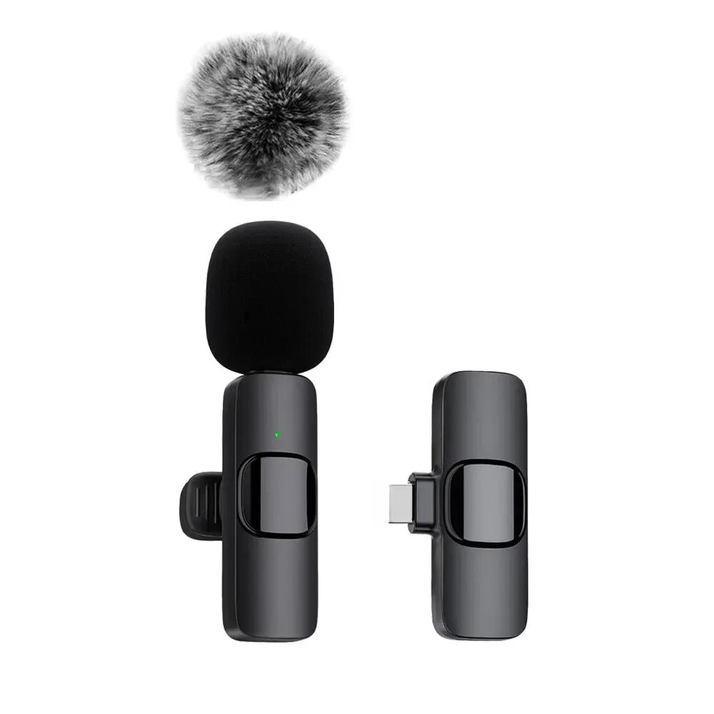 NEW Wireless Lavalier Microphone Mini Audio Video Recording Mic for IPhone Android Outdoor Tiktok Live Broadcast Interview Vlog