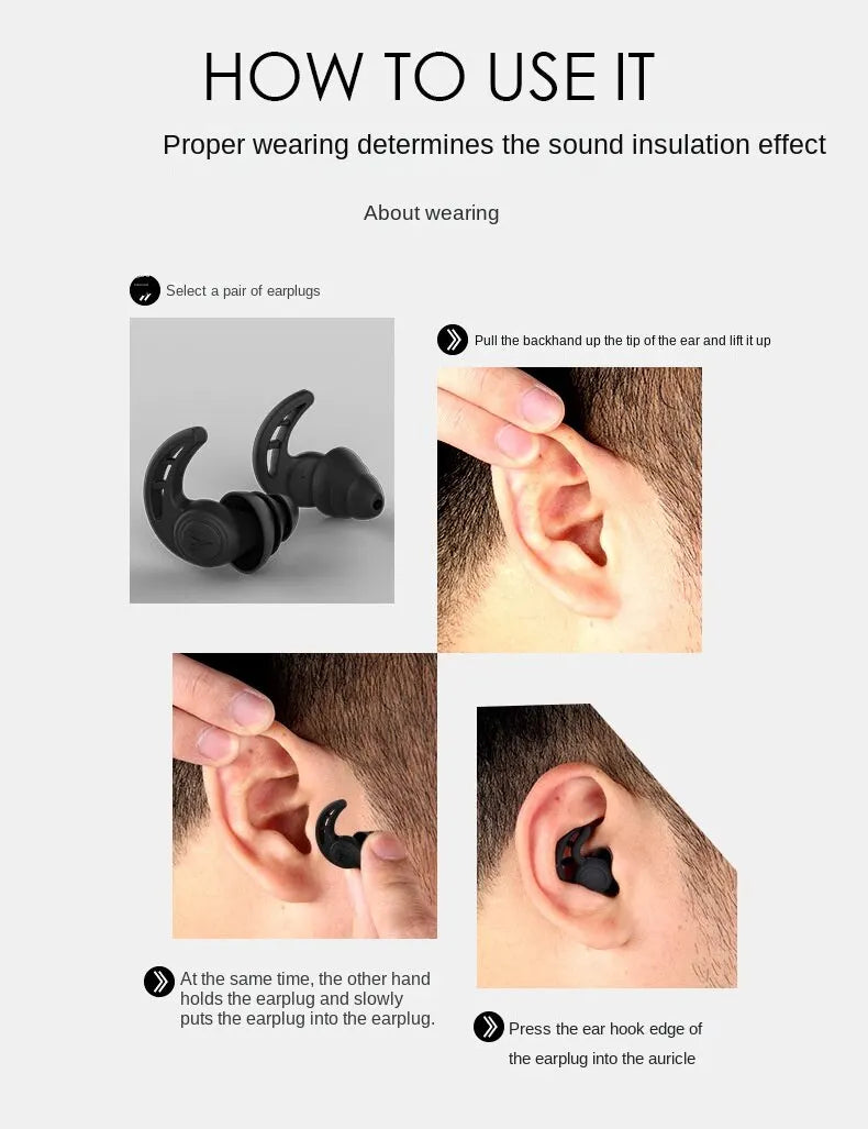 OEM Anti-noise Sleep Silicone Earplugs Sound Insulation Noise Reduction Earplugs Snoring Silent Sleeping Device