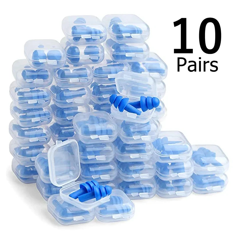 Waterproof Swimming Ear Plugs Soft Silicone Earplugs Reusable Noise Reduction Sleeping Ear Plugs Ear Hearing Protector With Box