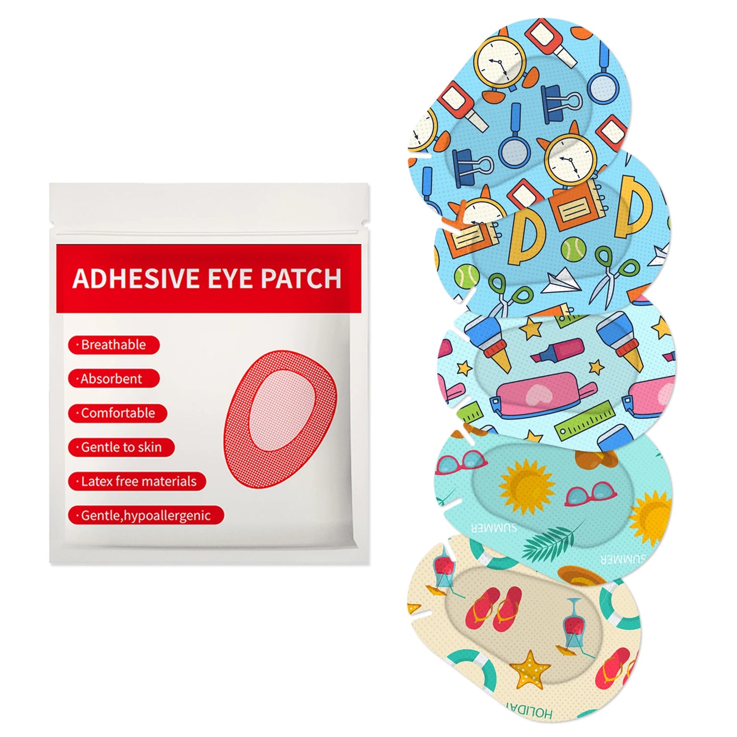 30Pcs Kids Eye Patches Cartoon Adhesive Breathable Amblyopia Bandage Amblyopia Protect Eyesight for Girl Boy Sterile Eye Pad HOT