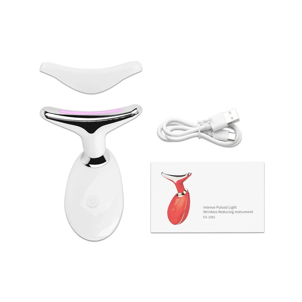 Face Neck Lift Beauty Device EMS Facial Massager LED Light Therapy Double Chin Remover Skin Rejuvenation Tightening Anti Wrinkle