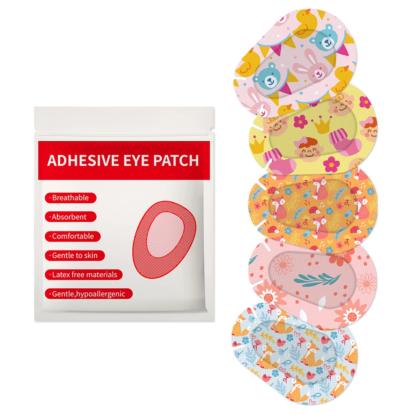 30Pcs Kids Eye Patches Cartoon Adhesive Breathable Amblyopia Bandage Amblyopia Protect Eyesight for Girl Boy Sterile Eye Pad HOT