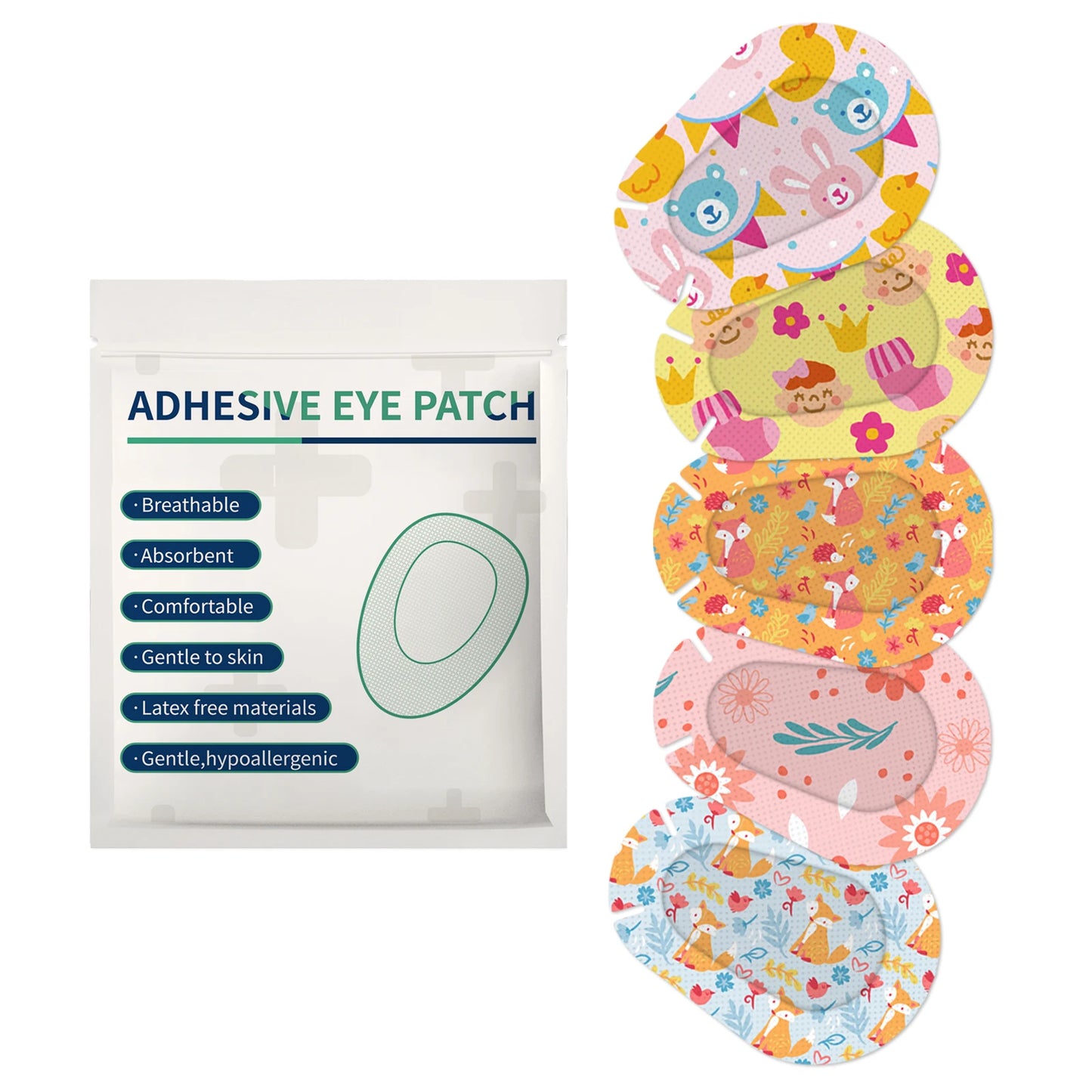 30Pcs Kids Eye Patches Cartoon Adhesive Breathable Amblyopia Bandage Amblyopia Protect Eyesight for Girl Boy Sterile Eye Pad HOT