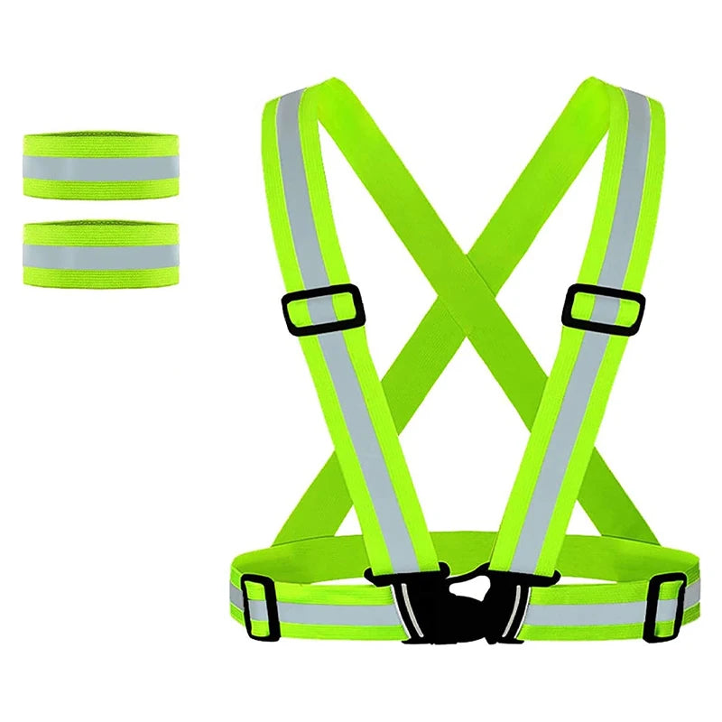 Outdoor Adjustable Safety Vests Night Walking Highlight Reflective Vest Lightweight Biking Safety Straps Waterproof Running Gear