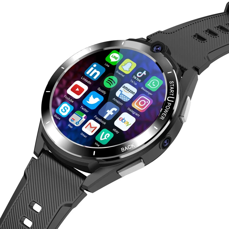 1800mAh 8 million pixels dual camera 1.6 inch 400*400 HD round screen SIM 4G full Netcom call 6+128GB Android phone smart watch