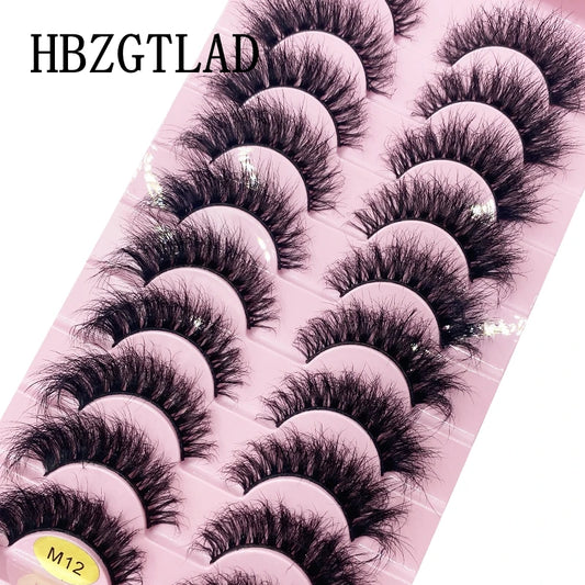 HBZGTLAD New 10 Pairs Natural False Eyelashes Fake Lashes Long Makeup 3d Mink Lashes Extension Eyelash Mink Eyelashes for Beauty