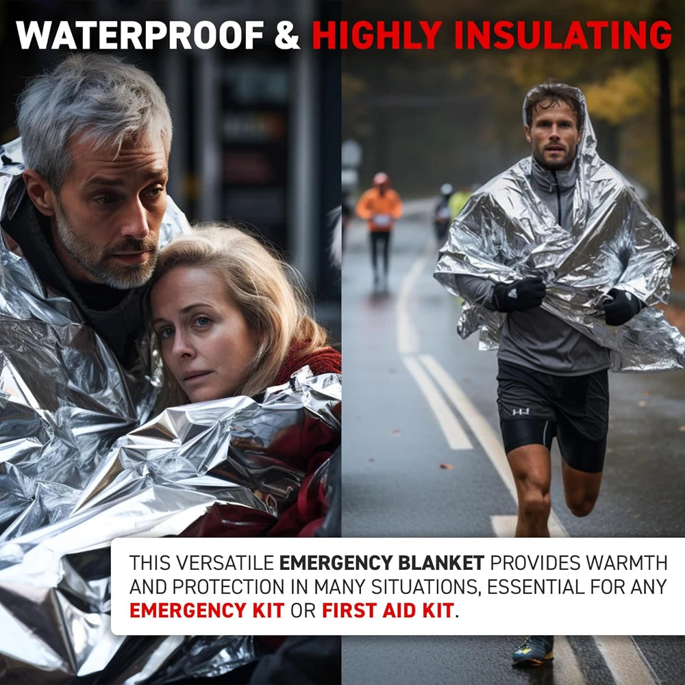 Emergency Mylar Thermal Blanket Foil Space Blanket Designed for NASA Body Warmer Outdoor First Aid Camping Hiking Travel