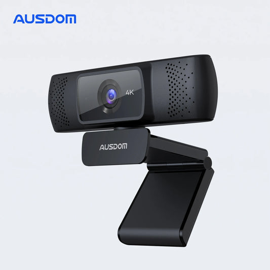 AUSDOM 4K UHD AF640 Autofocus Webcam With Privacy Cover 90° Business Web Camera With Dual Noise Reduction Mics For Windows/Mac