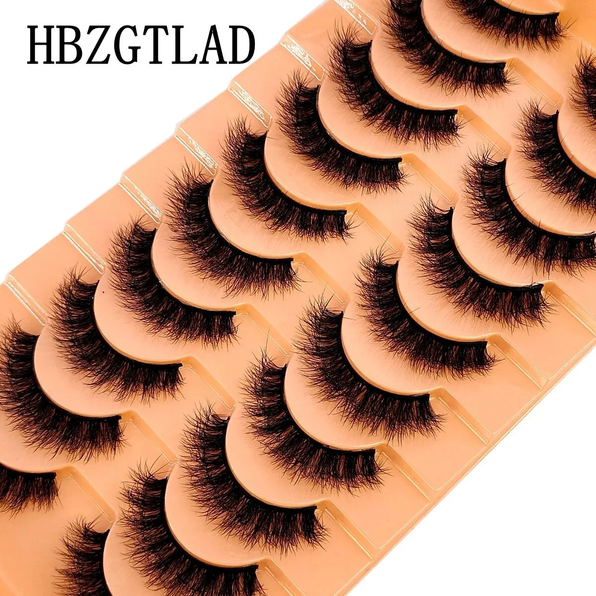 HBZGTLAD 10 Pairs Faux Mink Eyelashes Handmade False Eyelashes Natural Nude Makeup Simulation Cross Messy Eye 3D Curly Eyelashes