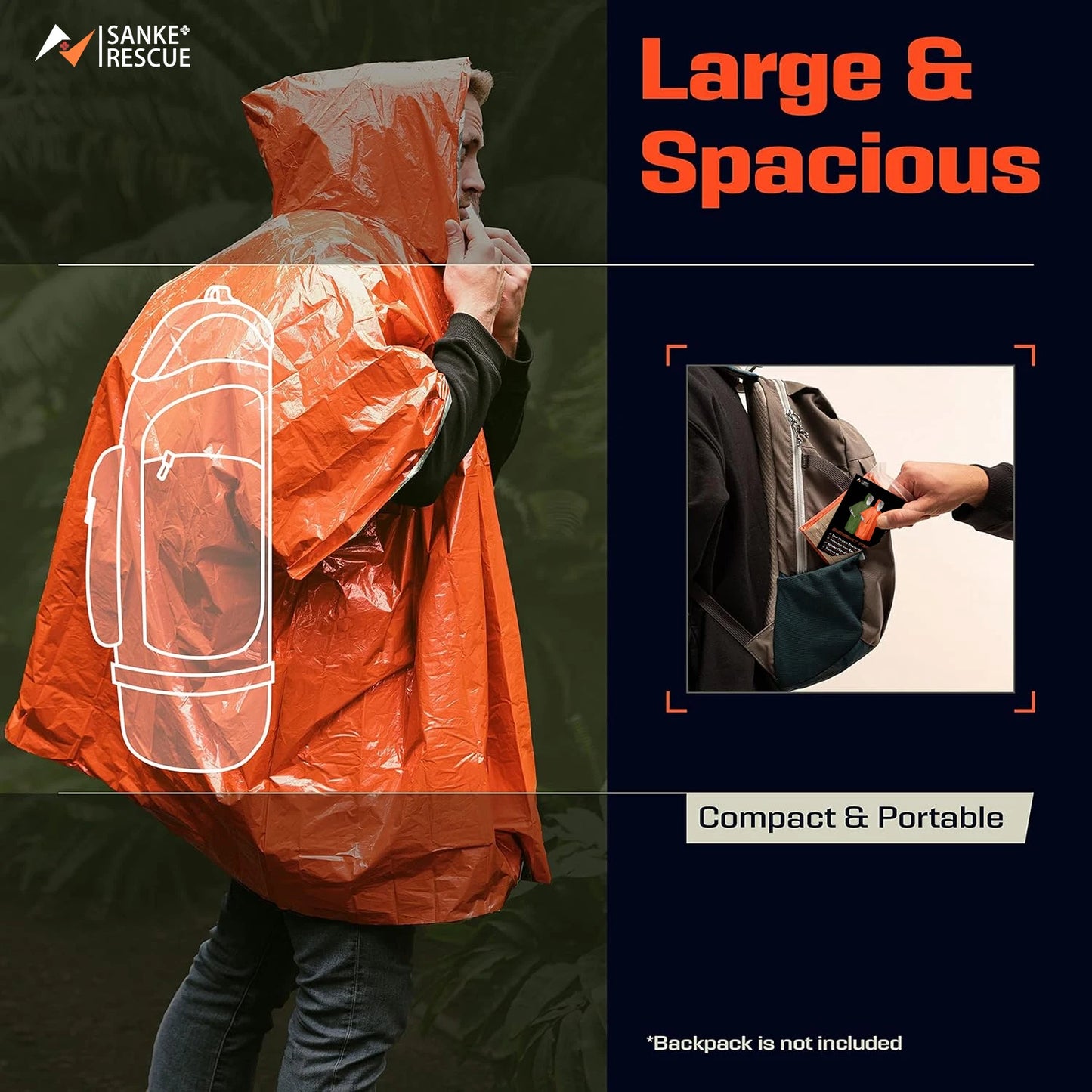 Emergency Waterproof Raincoat Aluminum Film Disposable Poncho Warm Thermal Rainwear Blankets Survival Tools Camping Equipment