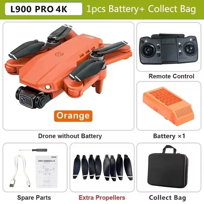 L900 Pro MAX GPS Drone 4K Professional HD Dual Camera 5G Wifi 360° Obstacle Avoidance Brushless Foldable Quadcopter RC Drone Toy