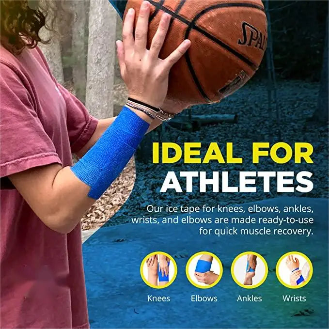 Self Adhesive Ice Bandage Instant Cooling Ice Tape Muscle Recovery  Cooling and Compression Tape for Athletes and Adults