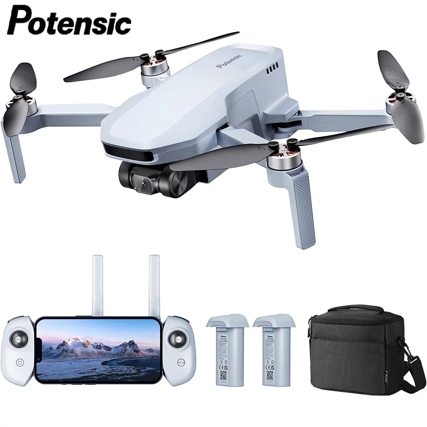 Potensic C0 Single Axis Gimbal 4K GPS Drones without Carry Bag Under 249g Max 4-KM for Adults and Beginners ATOM SE