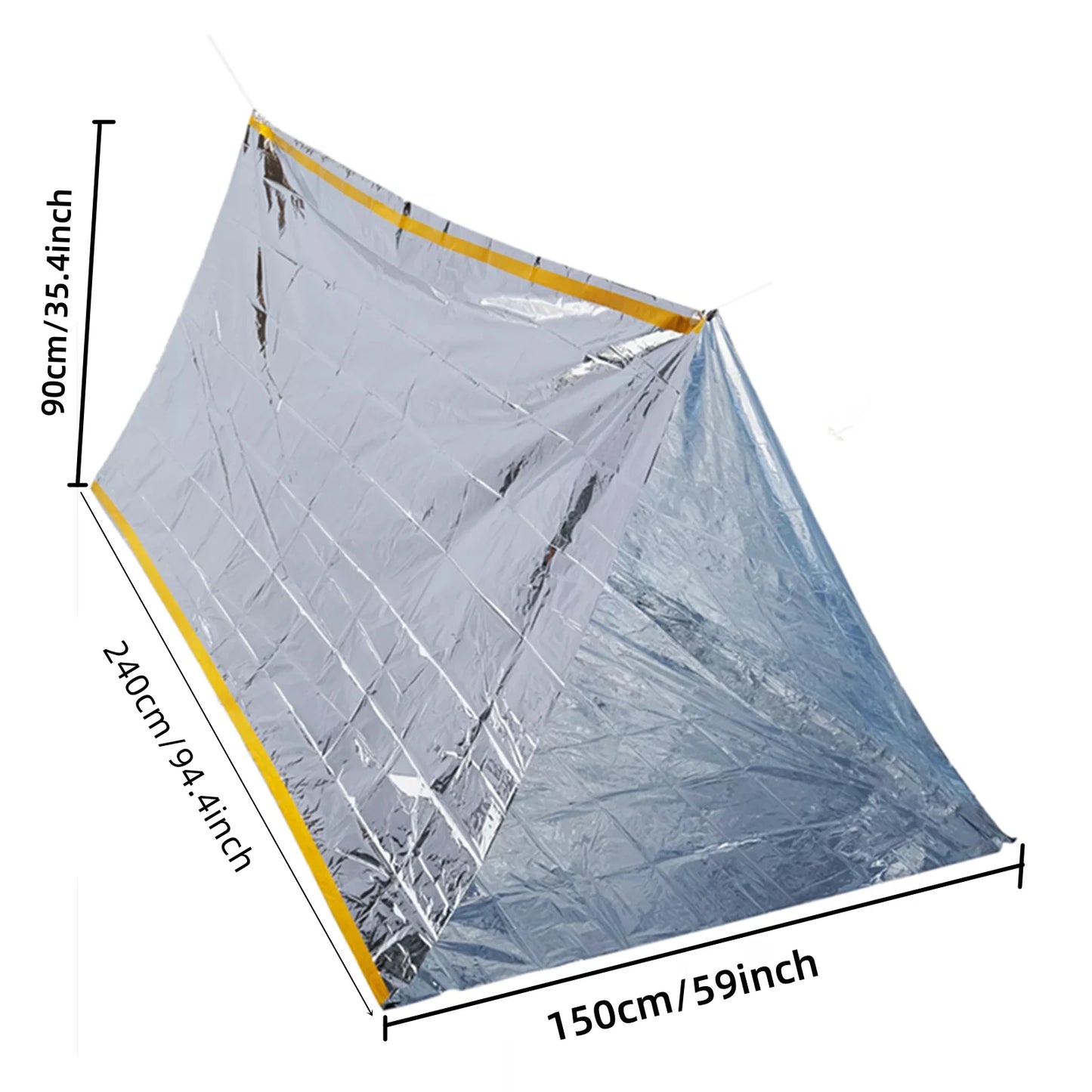 Emergency Survival Shelter Tent, Waterproof Mylar Thermal 2 Person Tube Tent for Hiking Camping Outdoor