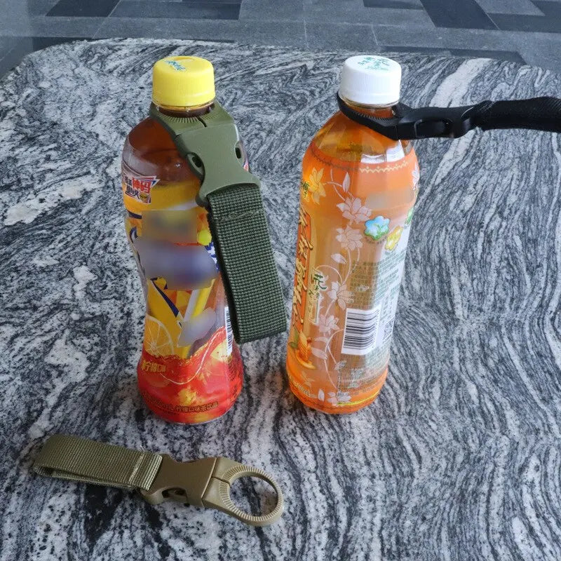 1PCS Webbing Buckle Hook Water Bottle Holder Camping Outdoor Security Escape Supplies Nylon Webbing Buckle Carabiner Belt Clip