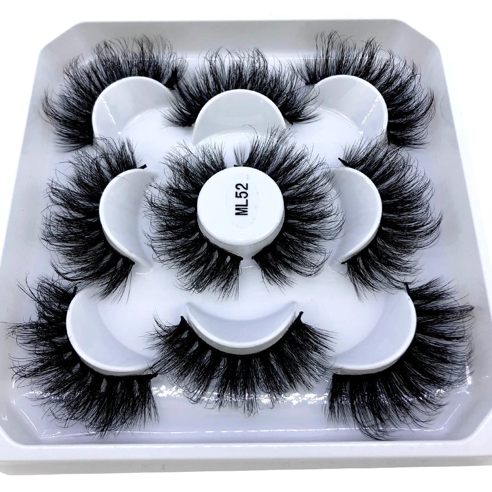 HBZGTLAD New 5 pairs 8-25mm natural 3D false eyelashes fake lashes makeup kit Mink Lashes extension mink eyelashes maquiagem