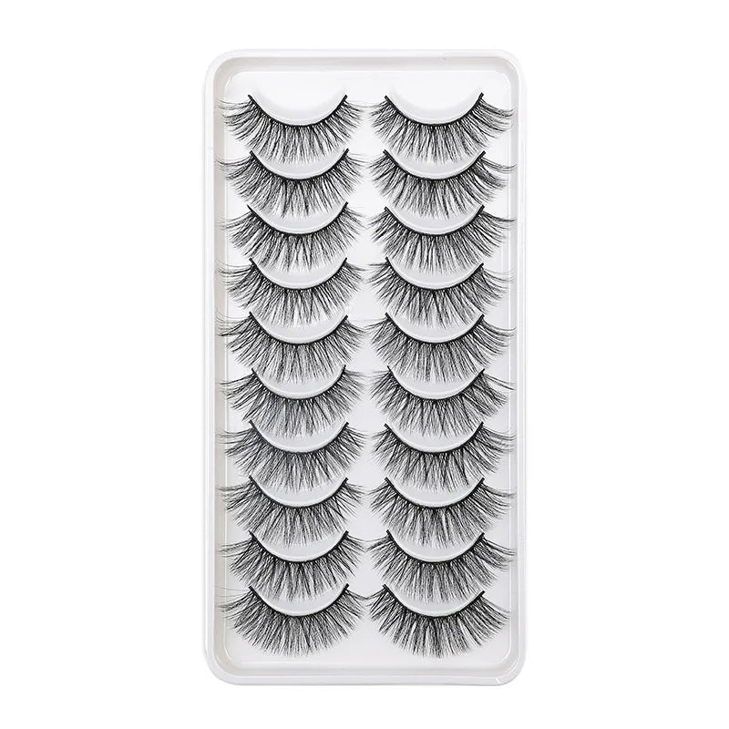 HBZGTLAD New 10 pairs 3D Mink Lashes Faux Mink Fluffy Lash Soft Full Thick Wispy Eyelash Dramatic False Eyelashes Makeup