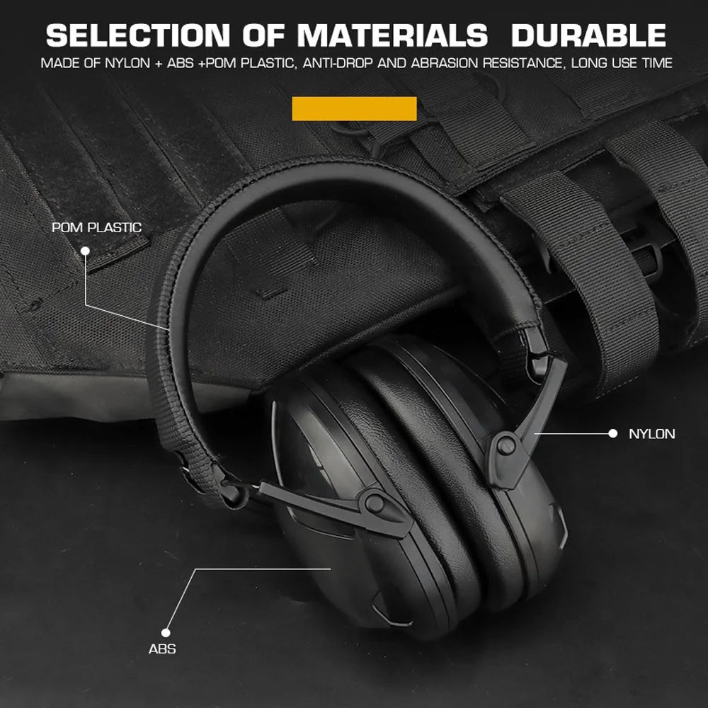 IPSC Shooting Noise Cancelling Headset Tactical Earmuff Anti-noise Headphone Hearing Protection Headset Foldable Ear Protector