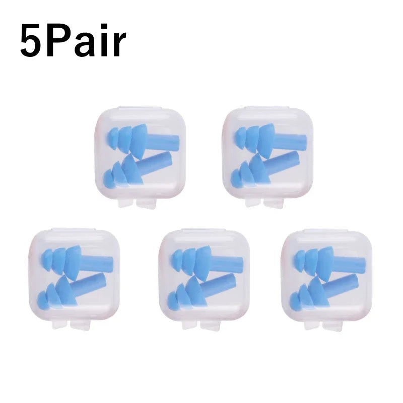 Waterproof Swimming Ear Plugs Soft Silicone Earplugs Reusable Noise Reduction Sleeping Ear Plugs Ear Hearing Protector With Box