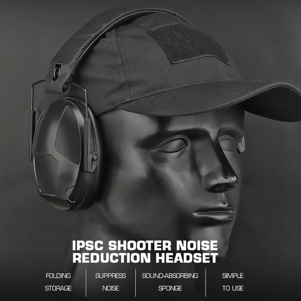 IPSC Shooting Noise Cancelling Headset Tactical Earmuff Anti-noise Headphone Hearing Protection Headset Foldable Ear Protector