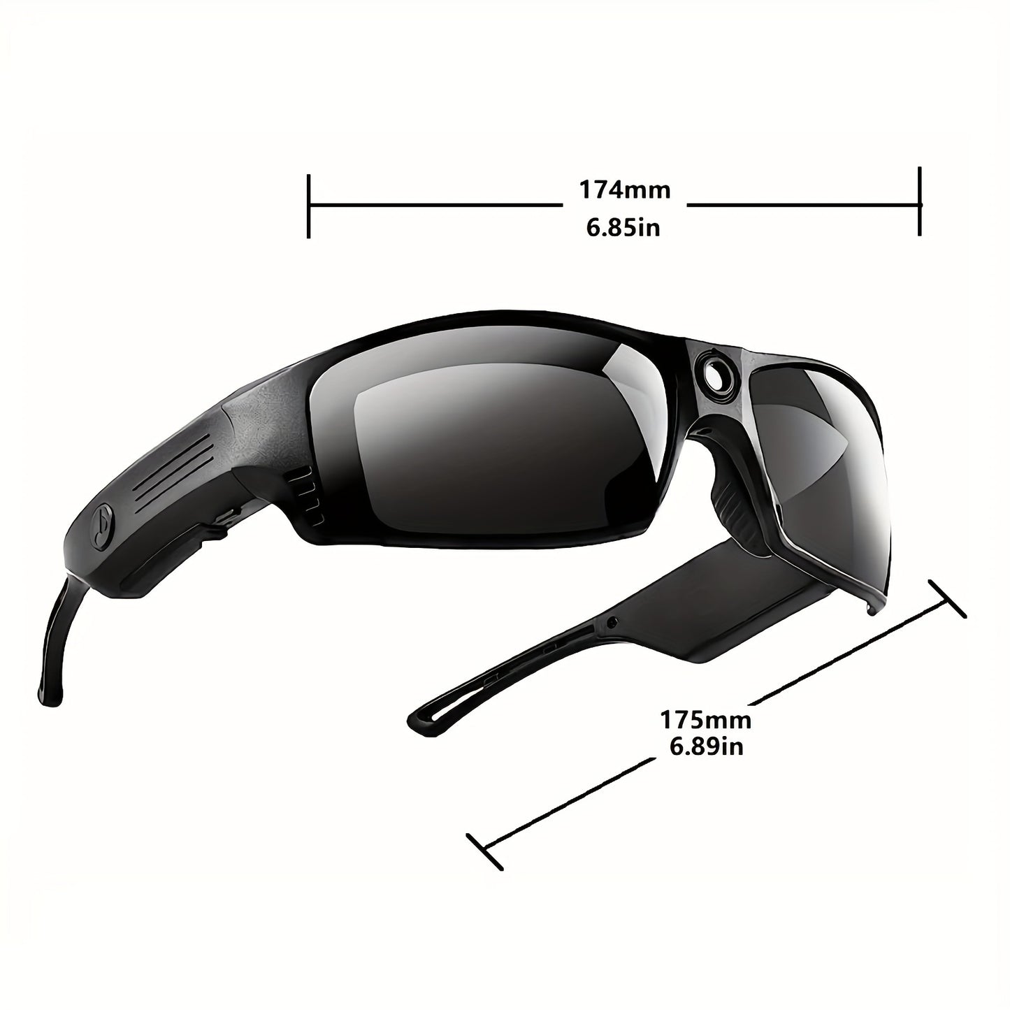 Smart Music Camera Glasses HD 1080P Smart Sunglasses Video Glasses, Wireless Earphones, Open Ear Headphones, Sports Action Camera For Biking, Skiing, Motorcycling, Fishing, Travelling