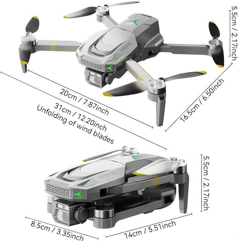 1pc GD95 4K Dual Camera Drone, ESC Lens, Optical Flow Positioning, Brushless Power, Wind Resistant, 90° Remote Control Angle, 120° Wide Angle Lens, 480p Video Resolution, 2000mAh Rechargeable Lithium Polymer Battery, 12-15m