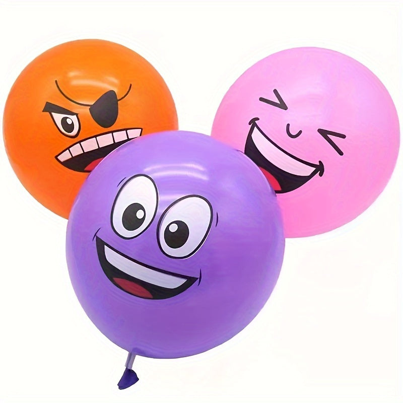 20pcs Vibrant Emotion Latex Balloons Set - Cute & Diverse Faces, High-Quality, Includes Pump - Perfect for Kids Birthday Parties, Weddings, & Holiday Decorations