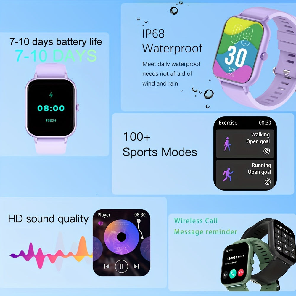 SYWNOO Smart Watch - 4.65cm Full Touch Screen, Fitness Tracker with Multiple Sports Modes, Weather & Music Controls, Voice Assistant, Magnetic Charging - Perfect Gift for Men & Women, Best for Christmas, Perfect for Thanksgiv