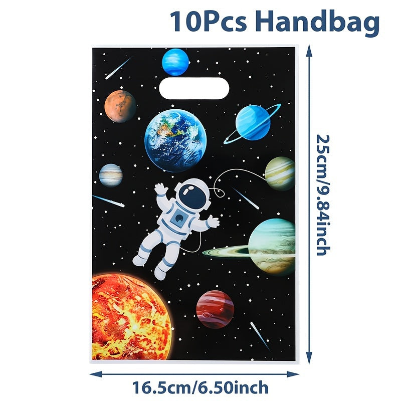 10/25/50pcs, Space Candy Tote Bags, 16.5*25cm, Universe Planet Astronaut Gift Bags, Space Astronaut Themed Party Decoration, Wedding Party Decor, Birthday Party Decoration, Youngsters Shower Party Supplies