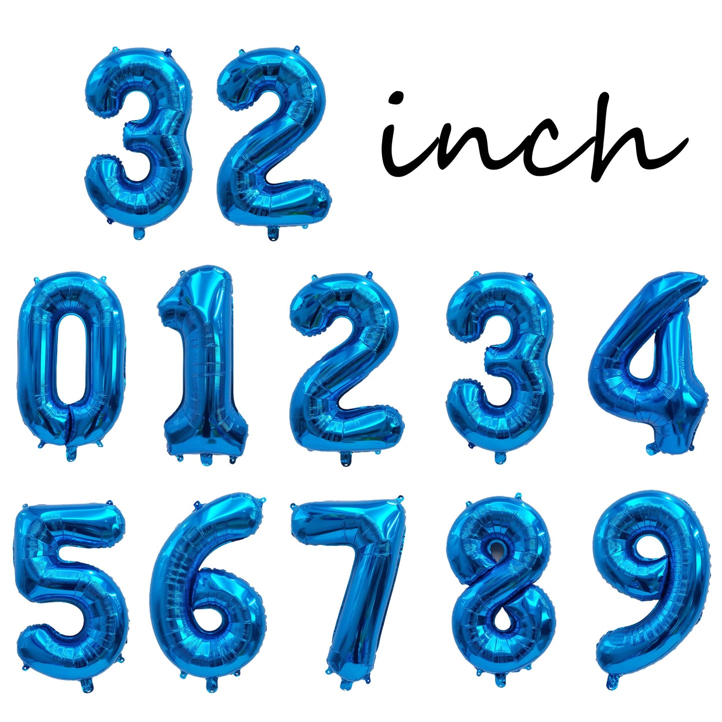 1pc Giant 32-inch Blue Number "60.96cm Balloon - Perfect for Birthdays, Weddings, Anniversaries & Theme Parties - Durable Self-Sealing Aluminum Film, Ideal for Celebrations & Decor, Birthday Balloons